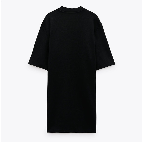 ZARA Textured Weave Dress Black - Picture 3 of 10